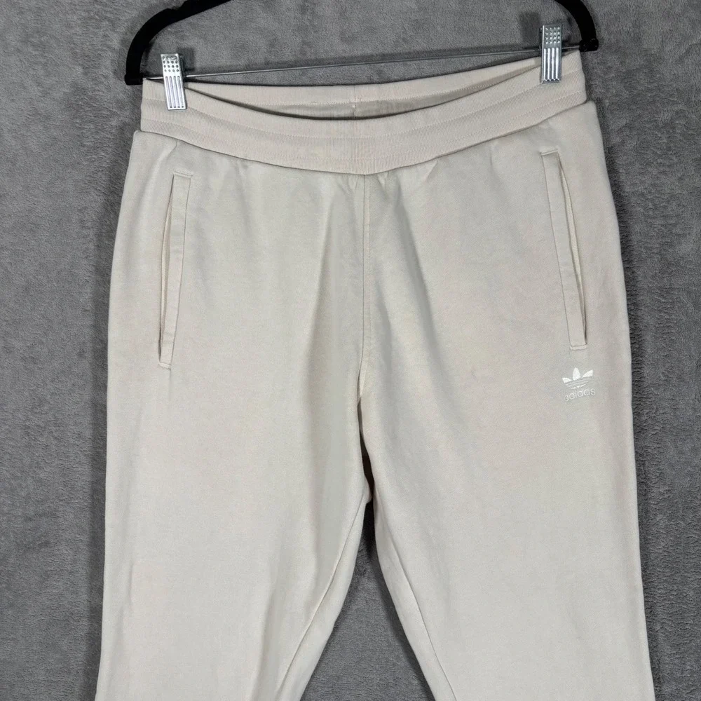 Adidas Originals Mens M Cream Trefoil Logo Fleece Jogger Sweatpants HE9410 32x32